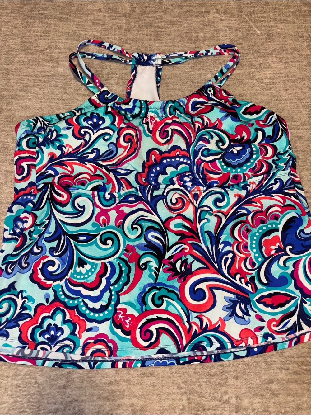 Sz 22 W double strap halter swim top 24th & Ocean baby doll style plus size